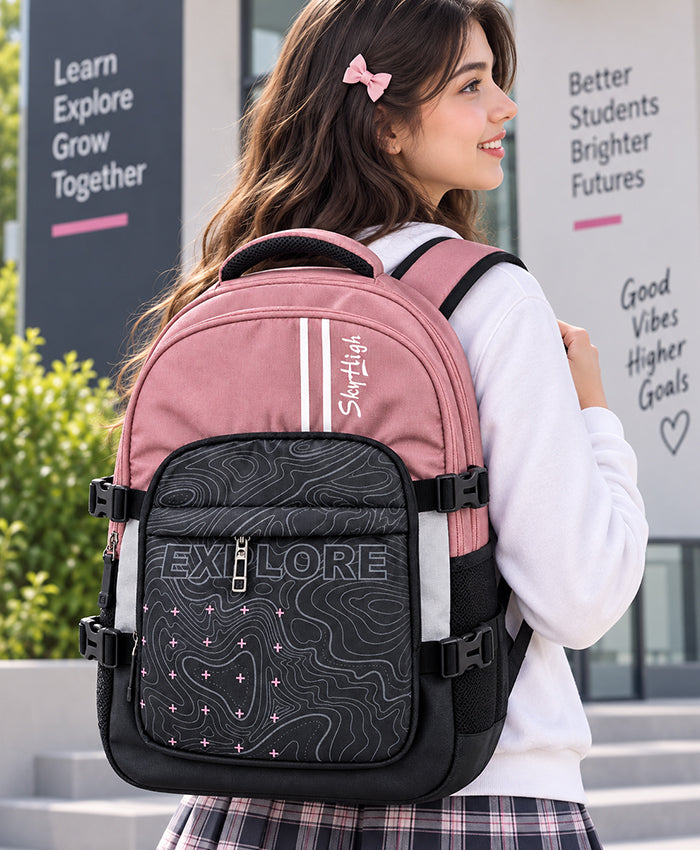 Sky High Explore Terrain Pink & Black Multi-Compartment Backpack