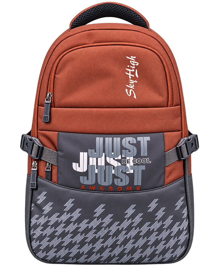 Sky High Just Awesome Rust Orange & Grey Multi-Compartment Backpack