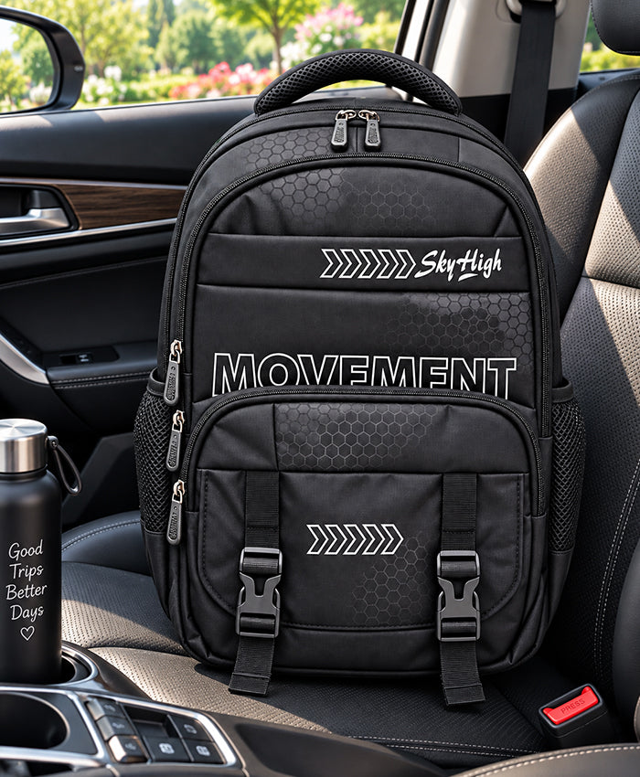 Sky High Movement Black Multi-Compartment Backpack