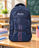Sky High Navy Blue Arrow Print School Backpack