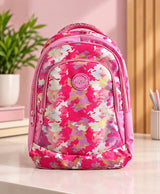 Sky High Pink Camouflage Printed School Backpack