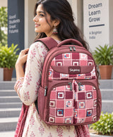 Sky High Rose Grid Multi-Compartment School Backpack