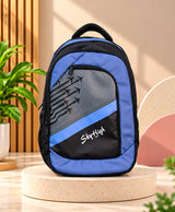 Sky High Royal Blue & Black Racing Print School Backpack
