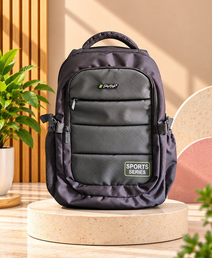 Sky High Sports Series Black & Grey Multi-Compartment Backpack