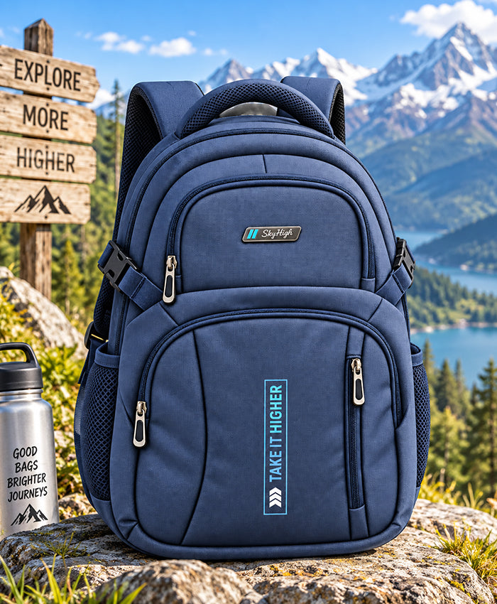 Sky High Take It Higher Navy Blue School Backpack
