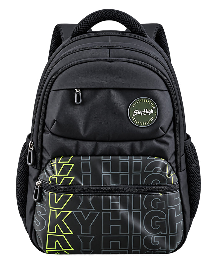 Sky High Urban Edge Black Multi-Compartment School Backpack