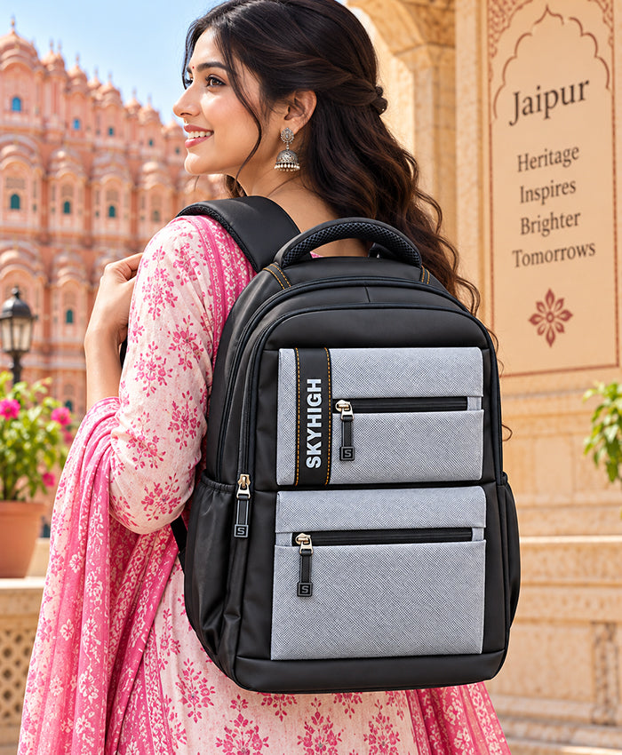 Sky High Urban Edge Black & Grey Multi-Pocket Backpack
