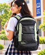 Sky High Urban Edge Black & Mint Green Multi-Compartment Backpack