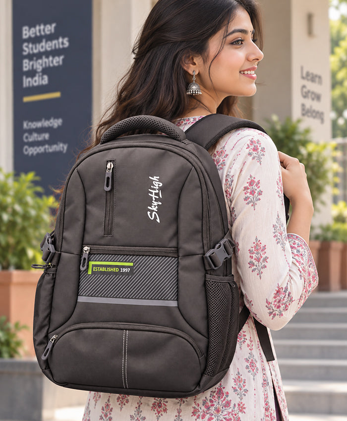 Sky High Urban Edge Grey Multi-Compartment School Backpack
