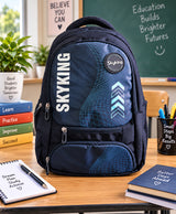 Skyking Dynamic Grid Navy Blue Multi-Compartment Backpack