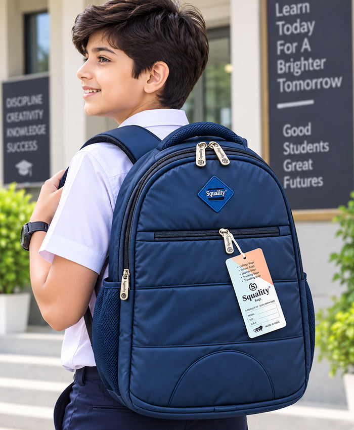 Squality Urban Classic Navy Blue School Backpack