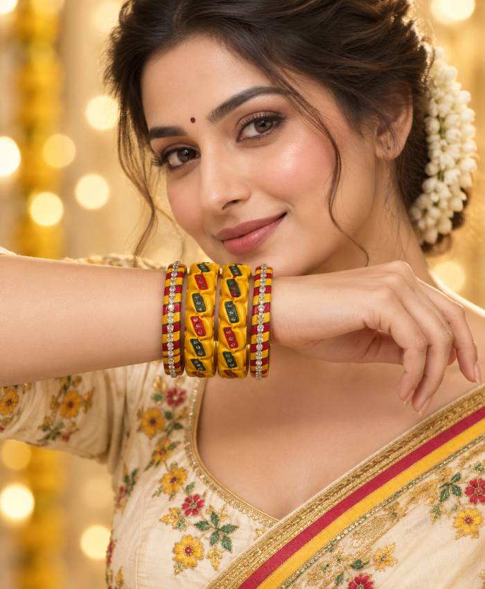 Sunshine Pattern Lac Bangle Set