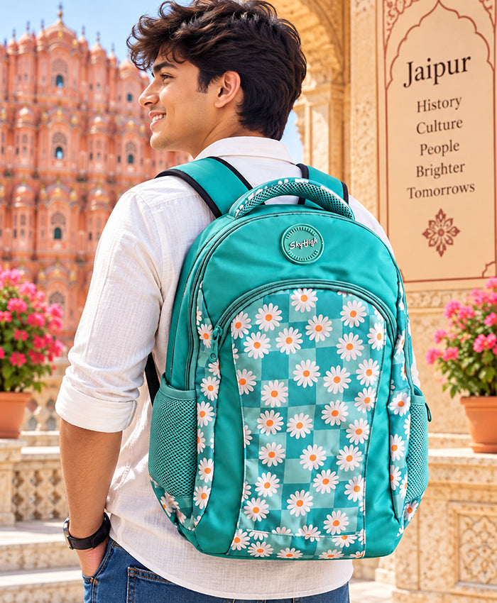 Teal Daisy SkyHigh Floral Printed Backpack