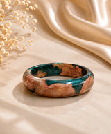 Teal Green & Antique Gold Statement Lac Bangles Set