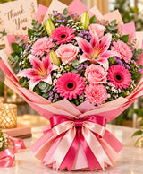 Thank You Pink Flower Bouquet – 12 Flowers