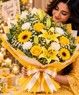 Thank You Yellow Flower Bouquet – 12 Flowers