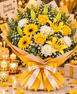Thank You Yellow Flower Bouquet – 12 Flowers