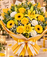 Thank You Yellow Flower Bouquet – 12 Flowers