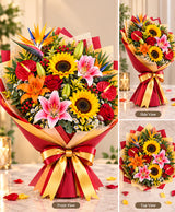Tropical Mixed Flower Bouquet – 12 Flowers