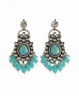 Turquoise & Silver Statement Drop Earrings