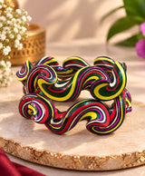 Vibrant Wavy Multicolor Statement Lac Bangles