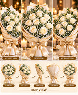 White Rose Bouquet – 12 White Roses