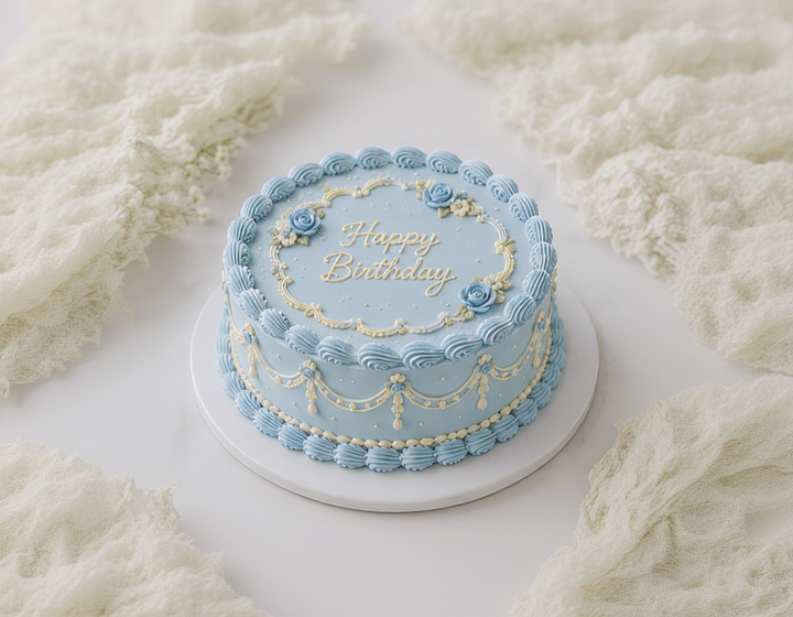Baby Blue Vintage Cake