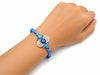Blue Evil Eye Designer Rakhi with Pearl Accents
