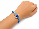 Blue Evil Eye Designer Rakhi with Pearl Accents