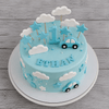 Blue Sky First Birthday Cake