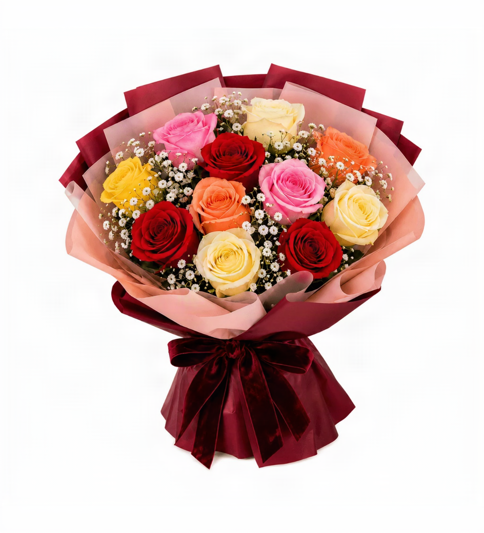 Celebration Blooms & Red Velvet Cake Combo