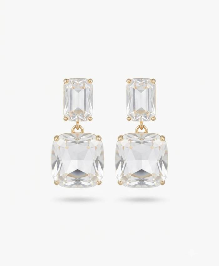 Celestia Crystal Cushion Drop Earrings