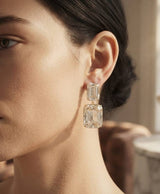 Celestia Crystal Cushion Drop Earrings