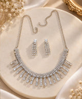 Celestial Cascade Crystal Necklace & Earrings Set