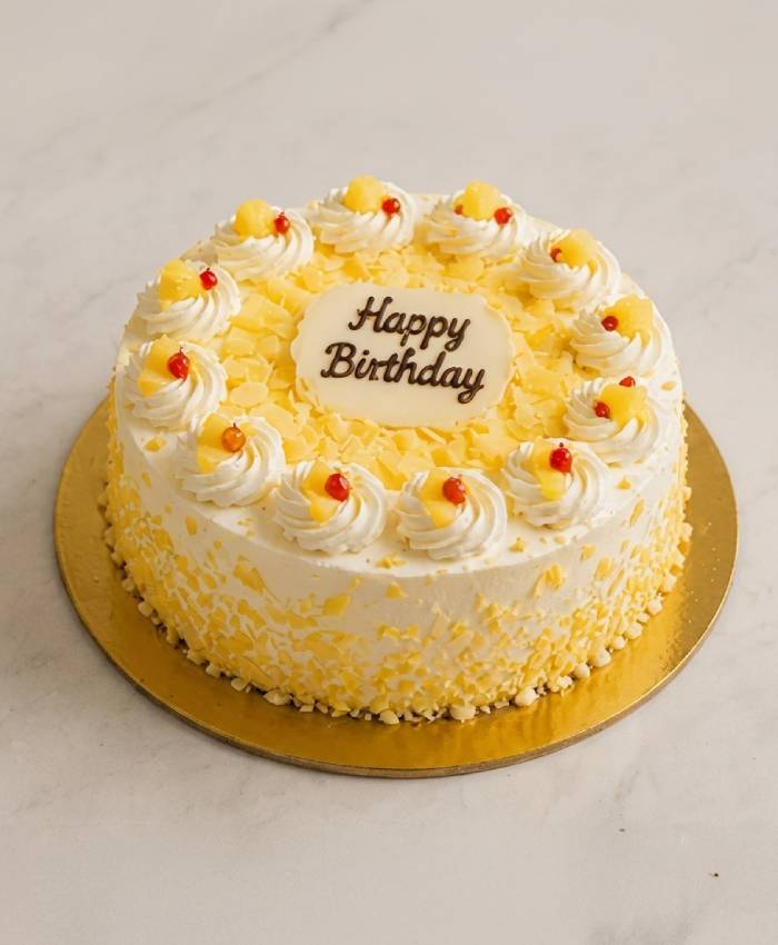 Cheerful Sunflowers & Pineapple Birthday Cake Combo