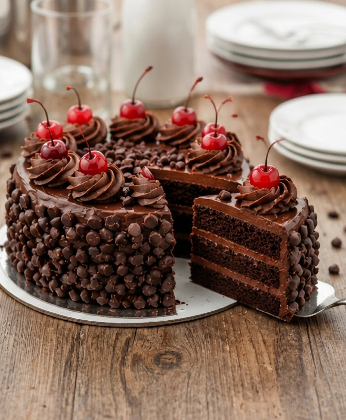Cherry Chocolate Truffle Celebration Cake