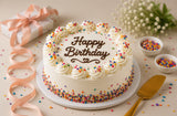 Classic Happy Birthday Vanilla Cream Cake