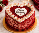 Classic Heart Red Velvet Birthday Cake