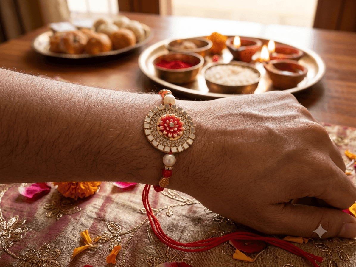 Coral Floral Designer Rakhi
