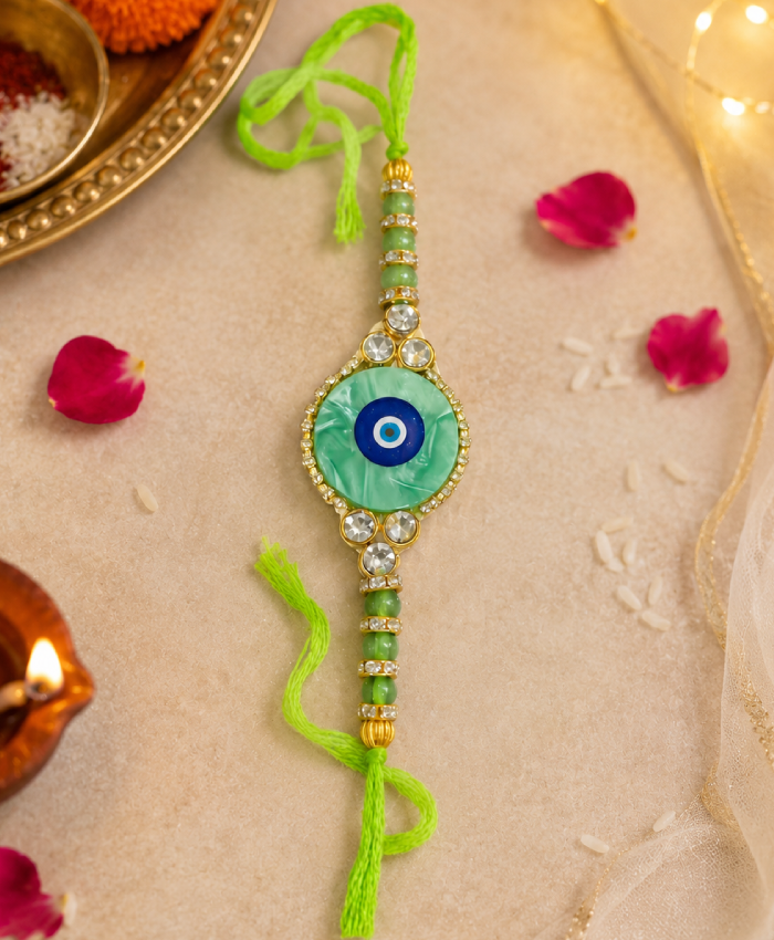 Divine Evil Eye Crystal Rakhi