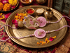 Elegant Pink Lotus Designer Rakhi Combo Set