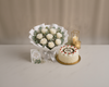 Elegant White Roses & Black Forest Birthday Combo