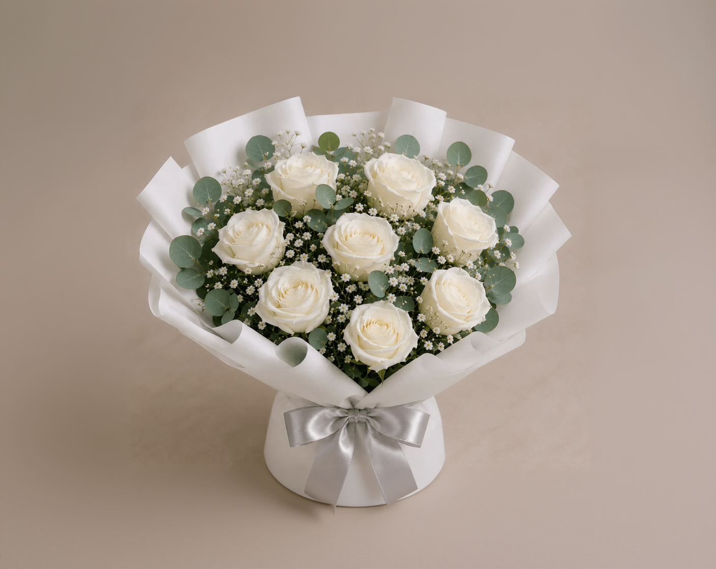 Elegant White Roses & Black Forest Birthday Combo