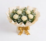 Elegant White Roses & Pineapple Thank You Combo
