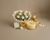 Elegant White Roses & Pineapple Thank You Combo