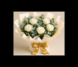 Elegant White Roses & Pineapple Thank You Combo