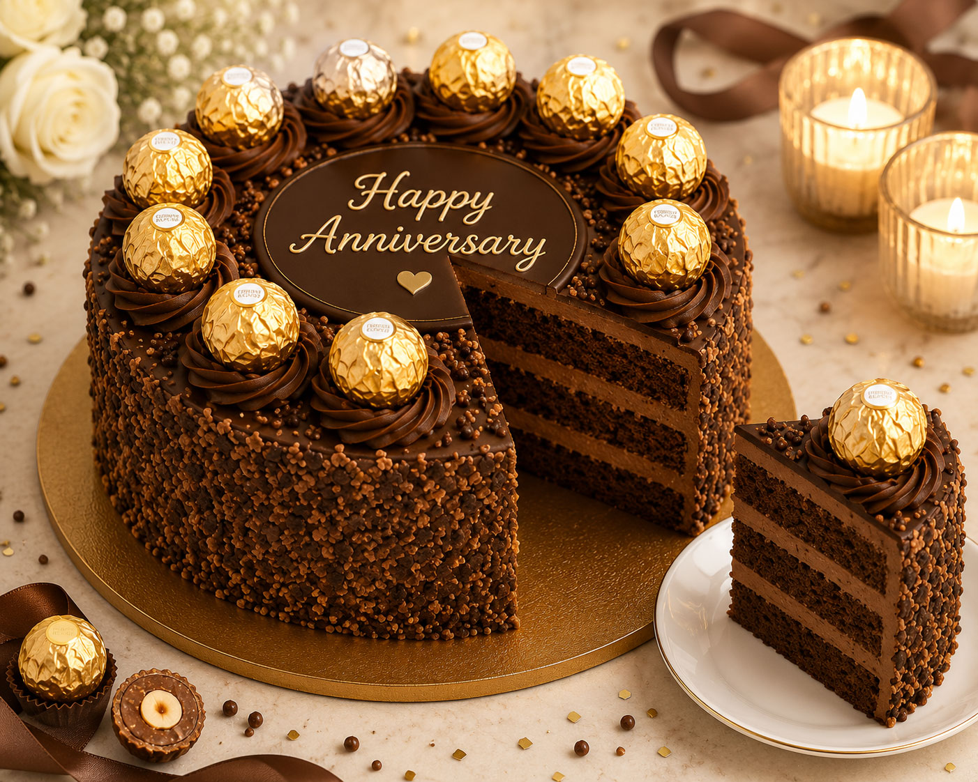 Ferrero Rocher Chocolate Truffle Cake