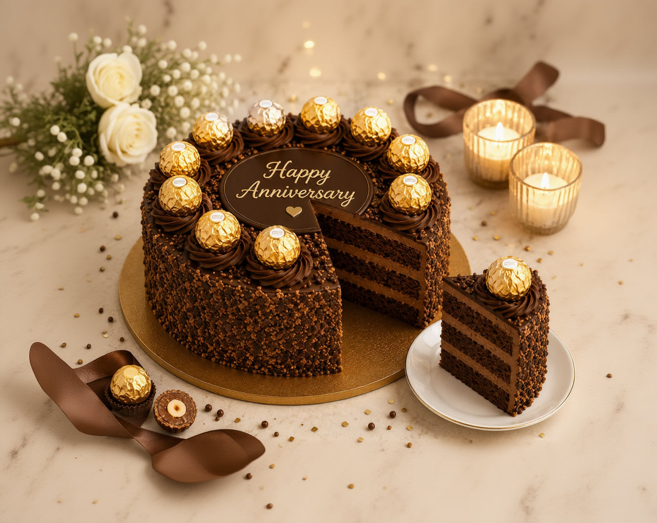 Ferrero Rocher Chocolate Truffle Cake