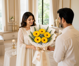 Sunny Yellow Gerbera Bouquet (5 Yellow Gerberas)