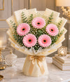 Blush Pink Gerbera Bouquet (5 Pink Gerberas)